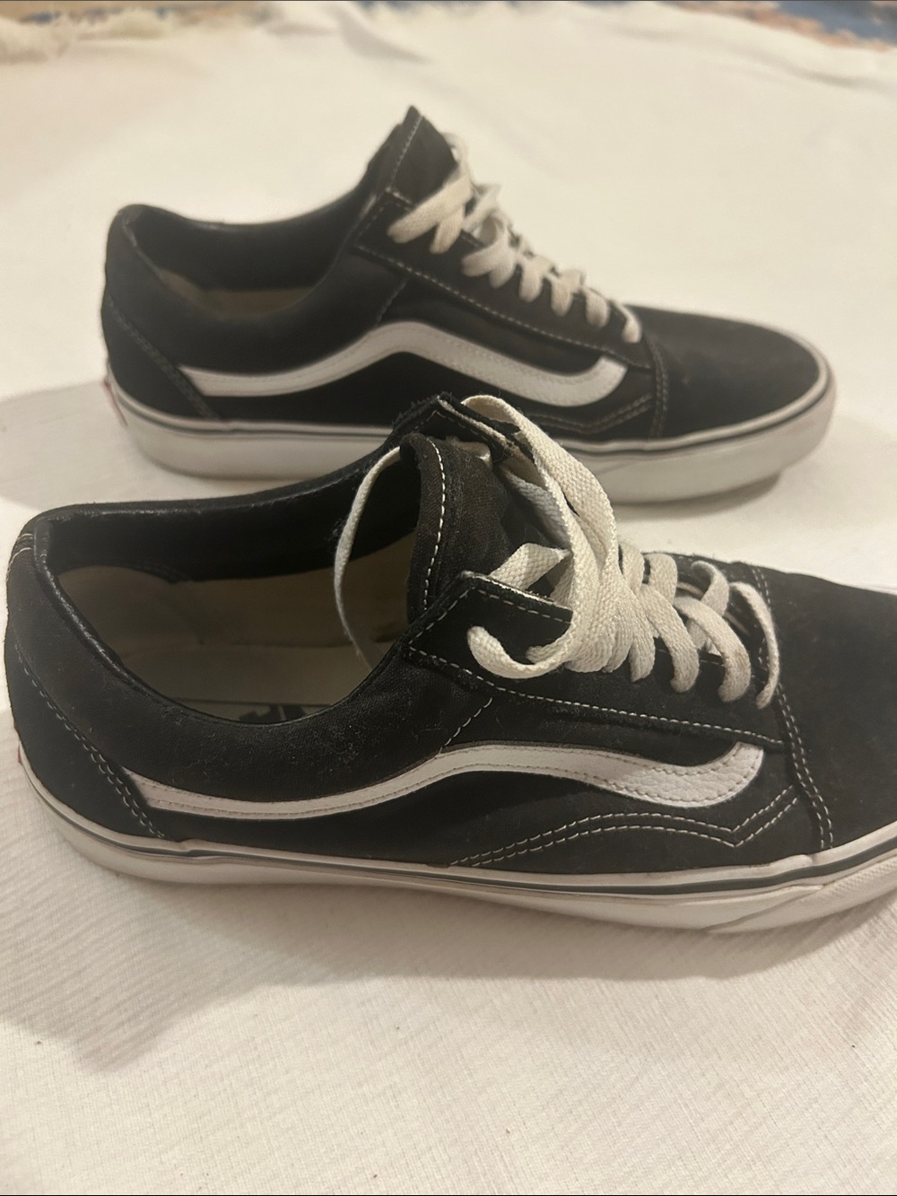 Vans Black and White Old Skool Low-Top Sneakers